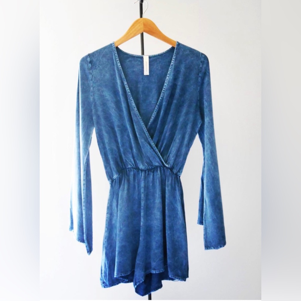 Faux Denim Festival Romper